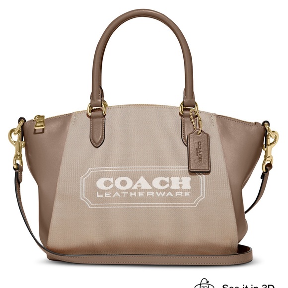Coach Badge Jacquard Elise Satchel with Convertible Straps NWT - Picture 13 of 16